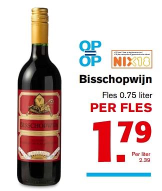 Aanbiedingen Bisschopwijn - Rode wijnen - Geldig van 15/11/2017 tot 15/11/2017 bij Hoogvliet