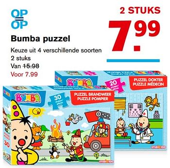 Aanbiedingen Bumba puzzel keuze uit 4 verschillende soorten - Bumba - Geldig van 15/11/2017 tot 15/11/2017 bij Hoogvliet