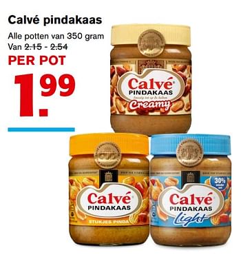 Aanbiedingen Calvé pindakaas - Calve - Geldig van 15/11/2017 tot 15/11/2017 bij Hoogvliet
