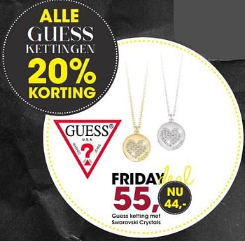 Aanbiedingen Guess ketting met swarovski crystals - Guess - Geldig van 13/11/2017 tot 05/12/2017 bij Lucardi