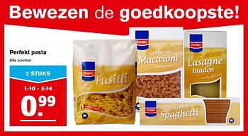 Aanbiedingen Perfekt pasta - Perfekt - Geldig van 15/11/2017 tot 15/11/2017 bij Hoogvliet