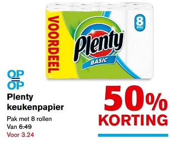 Aanbiedingen Plenty keukenpapier - Plenty - Geldig van 15/11/2017 tot 15/11/2017 bij Hoogvliet