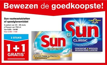 Aanbiedingen Sun vaatwastabletten of spoelglansmiddel - Sun - Geldig van 15/11/2017 tot 15/11/2017 bij Hoogvliet