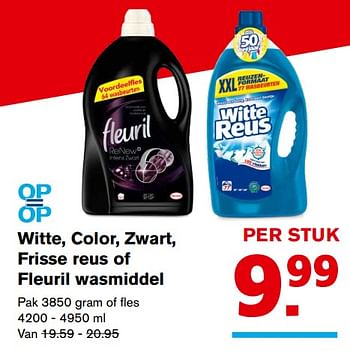 Aanbiedingen Witte, color, zwart, frisse reus of fleuril wasmiddel - Fleuril - Geldig van 15/11/2017 tot 15/11/2017 bij Hoogvliet
