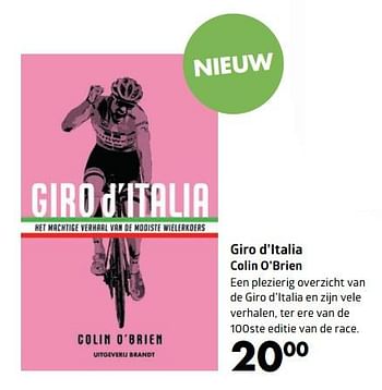 Aanbiedingen Giro d`italia colin o`brien - Huismerk-Bruna - Geldig van 13/11/2017 tot 05/12/2017 bij Bruna