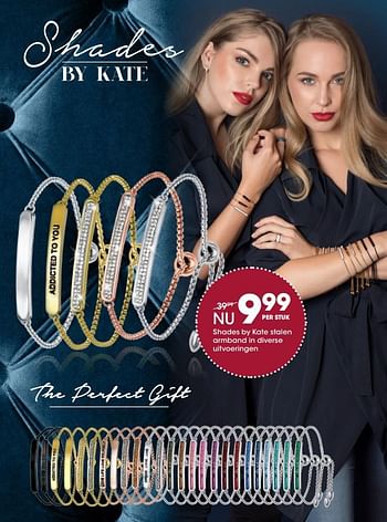 Aanbiedingen Shades by kate stalen armband in diverse uitvoeringen - Shades by Kate - Geldig van 13/11/2017 tot 05/12/2017 bij Lucardi