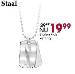 Aanbiedingen Stalen kids ketting - Huismerk - Lucardi - Geldig van 13/11/2017 tot 05/12/2017 bij Lucardi