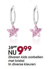 Aanbiedingen Zilveren kids oorbellen met kristal in diverse kleuren - Huismerk - Lucardi - Geldig van 13/11/2017 tot 05/12/2017 bij Lucardi