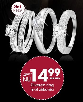 Aanbiedingen Zilveren ring met zirkonia - Huismerk - Lucardi - Geldig van 13/11/2017 tot 05/12/2017 bij Lucardi