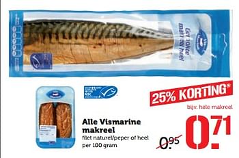 Aanbiedingen Alle vismarine makreel filet naturel-peper of heel - Vismarine - Geldig van 20/11/2017 tot 26/11/2017 bij Coop