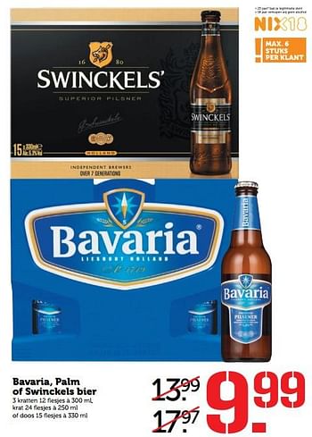 Aanbiedingen Bavaria, palm of swinckels bier - Huismerk - Coop - Geldig van 20/11/2017 tot 26/11/2017 bij Coop