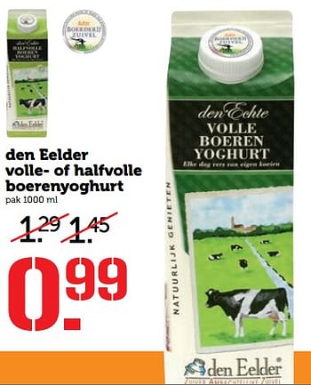 Aanbiedingen Den eelder volle- of halfvolle boerenyoghurt - Den Eelder - Geldig van 20/11/2017 tot 26/11/2017 bij Coop