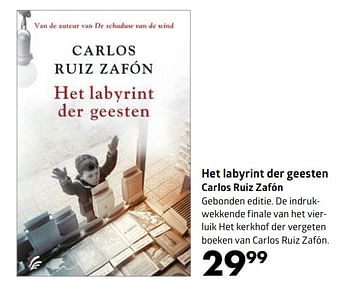 Aanbiedingen Het labyrint der geesten carlos ruiz zafón - Huismerk-Bruna - Geldig van 13/11/2017 tot 05/12/2017 bij Bruna