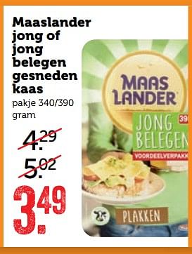 Aanbiedingen Maaslander jong of jong belegen gesneden kaas - Maaslander - Geldig van 20/11/2017 tot 26/11/2017 bij Coop