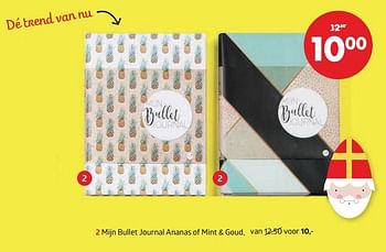 Aanbiedingen Mijn bullet journal ananas of mint + goud - Huismerk-Bruna - Geldig van 13/11/2017 tot 05/12/2017 bij Bruna