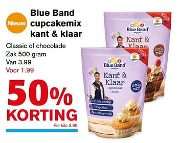 Aanbiedingen Blue band cupcakemix kant + klaar - Blue Band - Geldig van 22/11/2017 tot 28/11/2017 bij Hoogvliet
