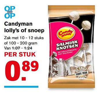 Aanbiedingen Candyman lolly`s of snoep - Candy Man - Geldig van 22/11/2017 tot 28/11/2017 bij Hoogvliet