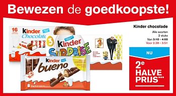 Aanbiedingen Kinder chocolade - Kinder - Geldig van 22/11/2017 tot 28/11/2017 bij Hoogvliet