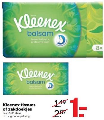 Aanbiedingen Kleenex tissues of zakdoekjes - Kleenex - Geldig van 20/11/2017 tot 26/11/2017 bij Coop