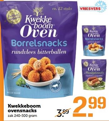 Aanbiedingen Kwekkeboom ovensnacks - KWEKKEBOOM - Geldig van 20/11/2017 tot 26/11/2017 bij Coop