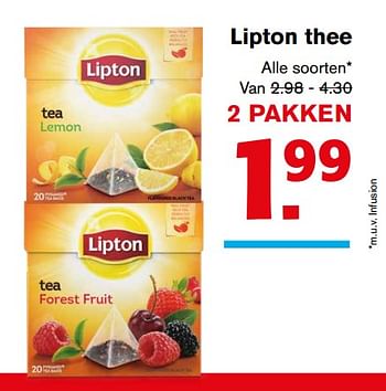 Aanbiedingen Lipton thee - Lipton - Geldig van 22/11/2017 tot 28/11/2017 bij Hoogvliet