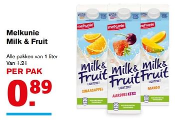 Aanbiedingen Melkunie milk + fruit - Melkunie - Geldig van 22/11/2017 tot 28/11/2017 bij Hoogvliet