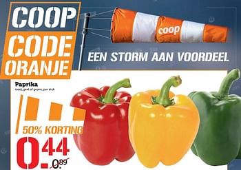 Aanbiedingen Paprika rood, geel of groen - Huismerk - Coop - Geldig van 20/11/2017 tot 26/11/2017 bij Coop