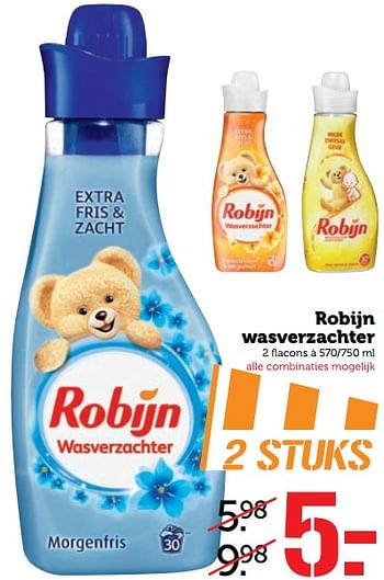 Aanbiedingen Robijn wasverzachter - Robijn - Geldig van 20/11/2017 tot 26/11/2017 bij Coop