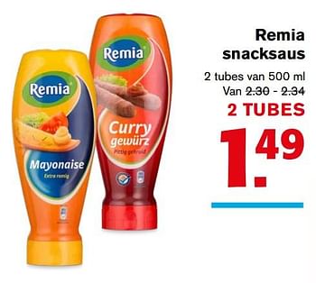 Aanbiedingen Remia snacksaus - Remia - Geldig van 22/11/2017 tot 28/11/2017 bij Hoogvliet