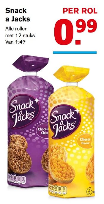Aanbiedingen Snack a jacks - Snack a Jacks - Geldig van 22/11/2017 tot 28/11/2017 bij Hoogvliet