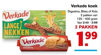 Aanbiedingen Verkade koek digestive, bites of kids - Verkade - Geldig van 22/11/2017 tot 28/11/2017 bij Hoogvliet