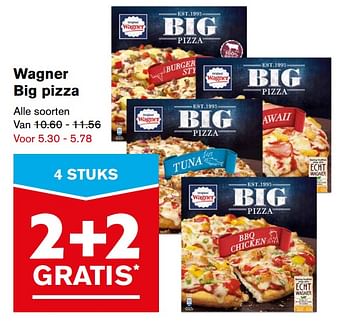 Aanbiedingen Wagner big pizza - Original Wagner - Geldig van 22/11/2017 tot 28/11/2017 bij Hoogvliet