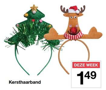 Aanbiedingen Kersthaarband - Huismerk - Zeeman  - Geldig van 18/11/2017 tot 25/11/2017 bij Zeeman