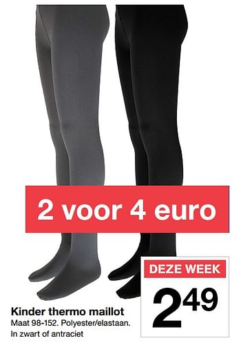 Aanbiedingen Kinder thermo maillot - Huismerk - Zeeman  - Geldig van 18/11/2017 tot 25/11/2017 bij Zeeman