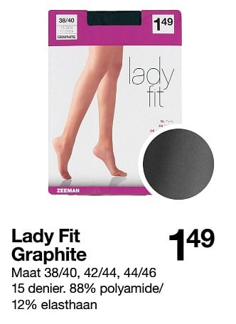 Aanbiedingen Lady fit graphite - Lady Fit - Geldig van 18/11/2017 tot 25/11/2017 bij Zeeman