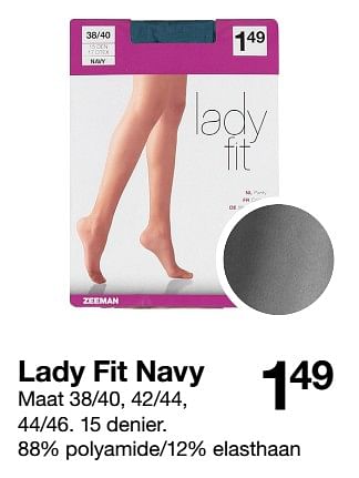 Aanbiedingen Lady fit navy - Lady Fit - Geldig van 18/11/2017 tot 25/11/2017 bij Zeeman