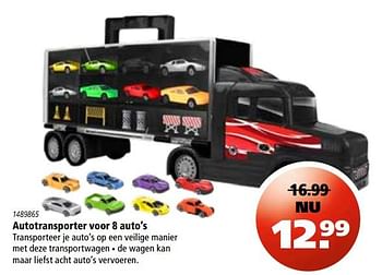 Aanbiedingen Autotransporter voor 8 auto`s - Huismerk - Marskramer - Geldig van 16/11/2017 tot 06/12/2017 bij Marskramer