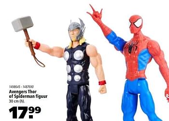 Aanbiedingen Avengers thor of spiderman figuur - Huismerk - Marskramer - Geldig van 16/11/2017 tot 06/12/2017 bij Marskramer