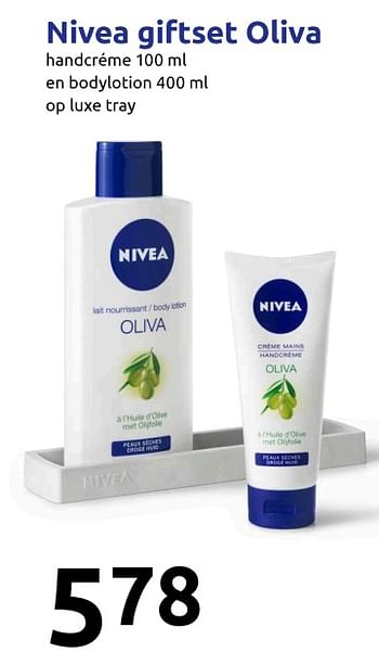Aanbiedingen Nivea giftset oliva - Nivea - Geldig van 15/11/2017 tot 21/11/2017 bij Action