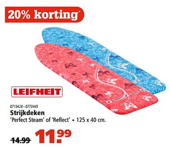 Aanbiedingen Strijkdeken `perfect steam` of `reflect` - Leifheit - Geldig van 10/11/2017 tot 22/11/2017 bij Marskramer