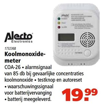 Aanbiedingen Alecto koolmonoxidemeter coa-26 - Alecto - Geldig van 16/11/2017 tot 06/12/2017 bij Marskramer