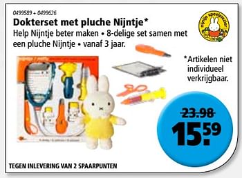 Aanbiedingen Dokterset met pluche nijntje - Nijntje - Geldig van 16/11/2017 tot 06/12/2017 bij Marskramer