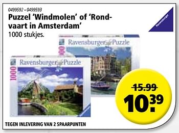 Aanbiedingen Puzzel windmolen of rondvaart in amsterdam - Ravensburger - Geldig van 16/11/2017 tot 06/12/2017 bij Marskramer