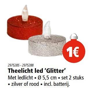 Aanbiedingen Theelicht led glitter - Huismerk - Marskramer - Geldig van 16/11/2017 tot 06/12/2017 bij Marskramer