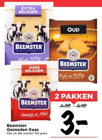 Aanbiedingen Beemster gesneden kaas - Beemster - Geldig van 19/11/2017 tot 25/11/2017 bij Vomar