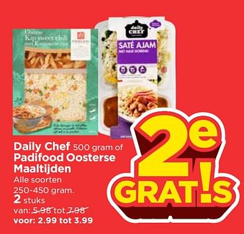 Aanbiedingen Daily chef of padifood oosterse maaltijden - Daily chef - Geldig van 19/11/2017 tot 25/11/2017 bij Vomar