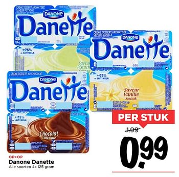 Aanbiedingen Danone danette - Danone - Geldig van 19/11/2017 tot 25/11/2017 bij Vomar