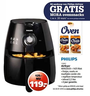 Aanbiedingen Philips airfryer hd9220-20 - Philips - Geldig van 16/11/2017 tot 06/12/2017 bij Marskramer