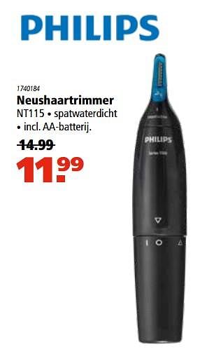 Aanbiedingen Philips neushaartrimmer nt115 - Philips - Geldig van 16/11/2017 tot 06/12/2017 bij Marskramer