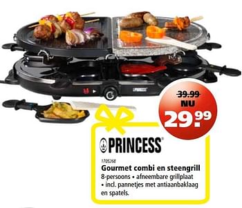 Aanbiedingen Princess gourmet combi en steengrill - Princess - Geldig van 16/11/2017 tot 06/12/2017 bij Marskramer